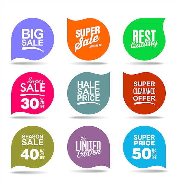 Vector modern badges stickers and labels collection