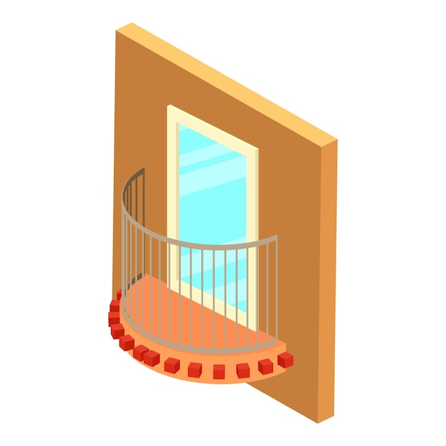 Vector modern balcony icon isometric illustration of modern balcony vector icon for web