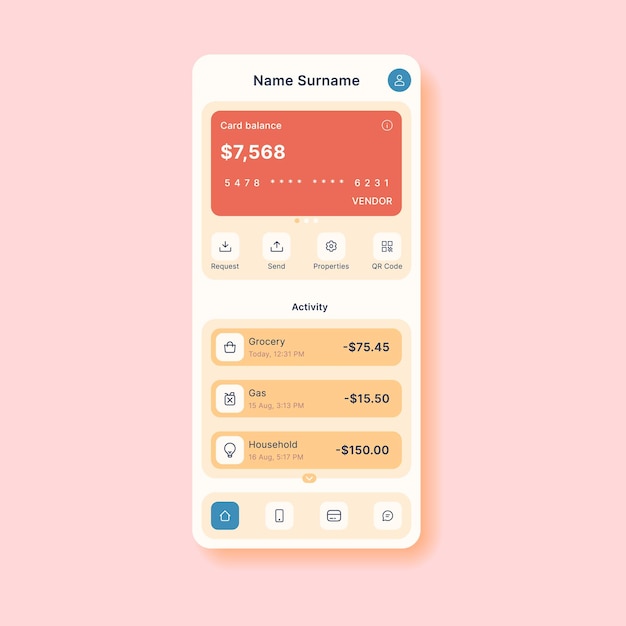 Premium Vector | Modern banking app user interface design