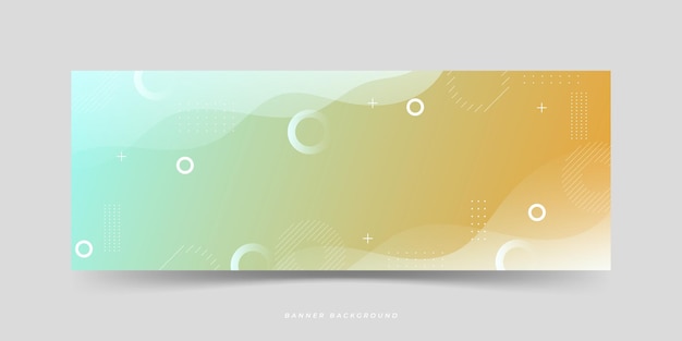 Modern banner background colorful blue and orange gradations waves geometric memphis eps 10