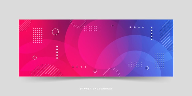 Modern banner background colorful red blue gradation circle geometric style