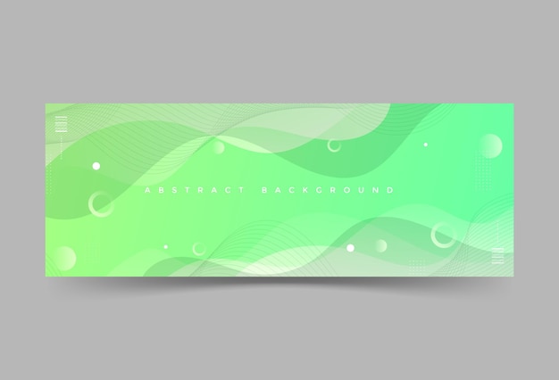 Modern banner background Green gradation Soft color Wave abstract Memphis