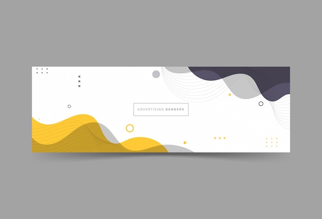 modern banner background yellow and black line wave memphis abstract eps 10