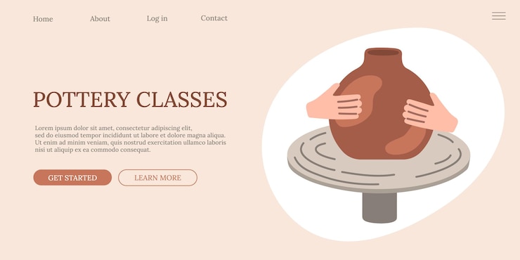 Vector modern banner for pottery courses