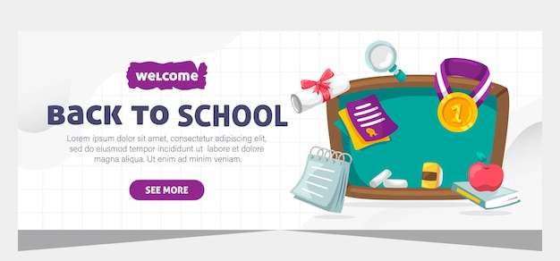 Modern banner template back to school