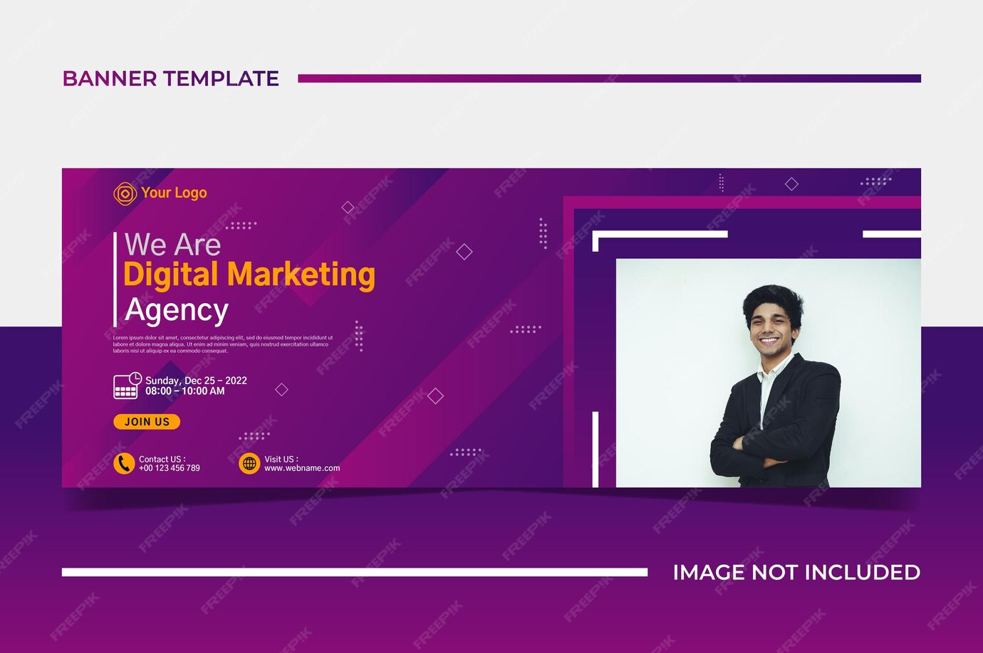 Premium Vector | Modern banner template design for business webinar