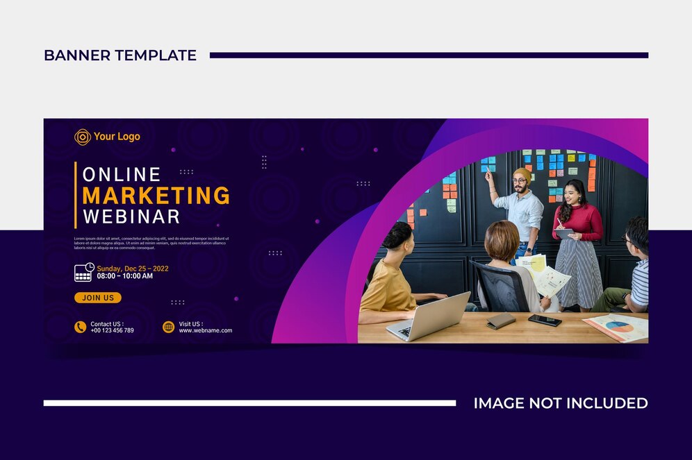 Premium Vector | Modern banner template design for business webinar