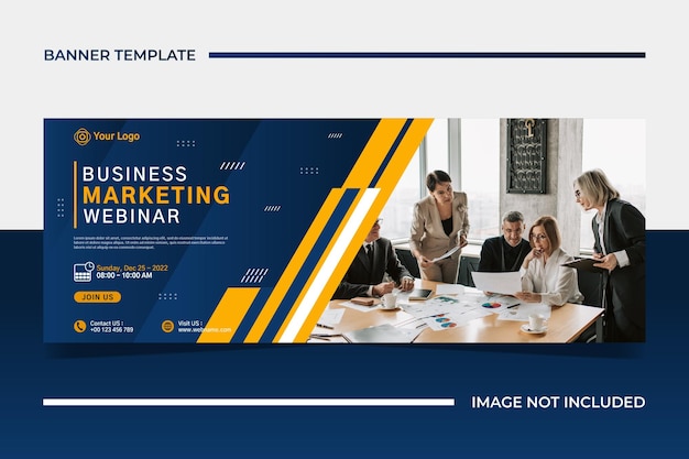 Vector modern banner template design for business webinar marketing webinar online class program