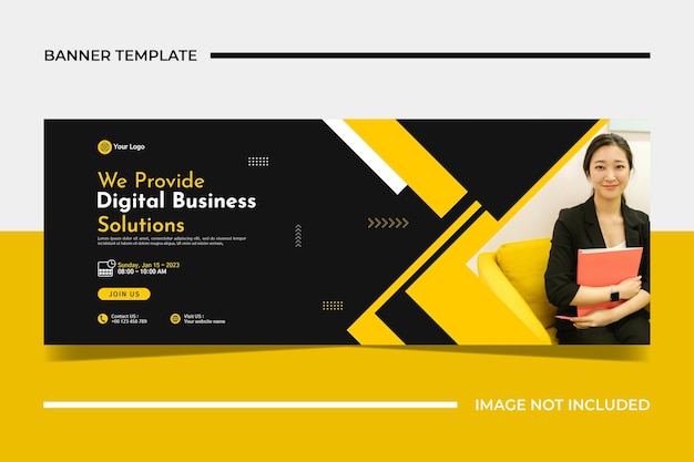 Modern banner template design for business webinar