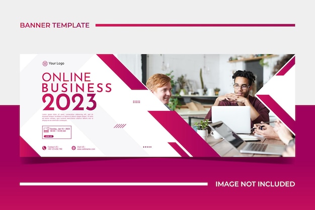 Modern banner template design for business webinar