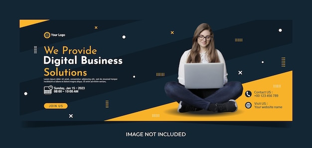 Vector modern banner template design for business webinar