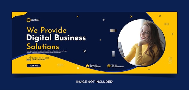 Modern banner template design for business webinar