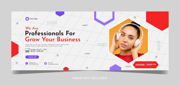 Modern banner template design for business webinar