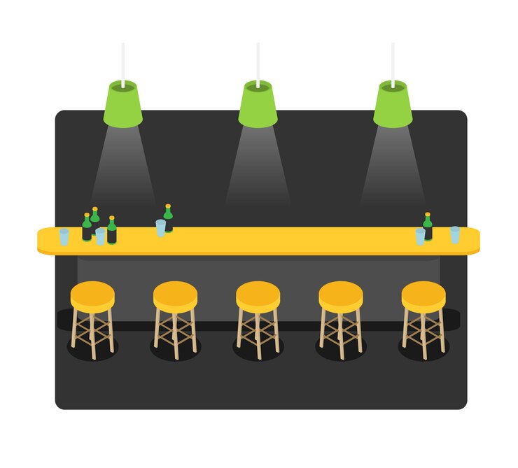Vector modern bar flat vector isometric