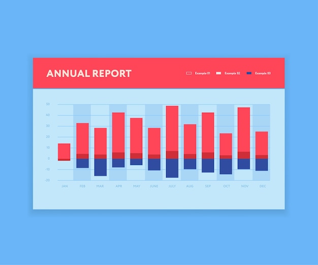 Vector modern bar graph template