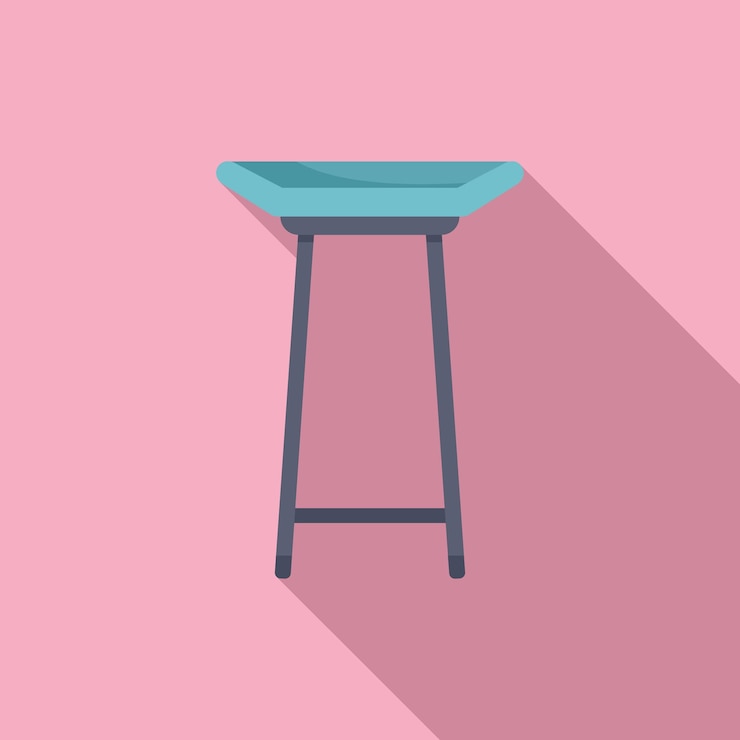 Vector modern bar stool standing on pink background