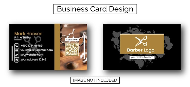 Modern Barber Business Card Design Template.