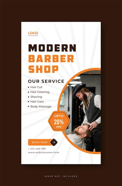 modern barber shop instagram post design