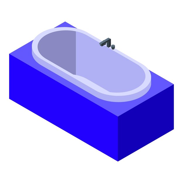 Vector modern bathtub icon isometric of modern bathtub vector icon for web design isolated on white background