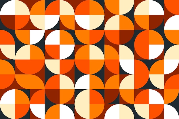 Modern Bauhaus geometric pattern black orange