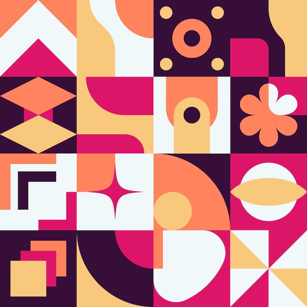 Vector modern bauhaus geometric seamless design