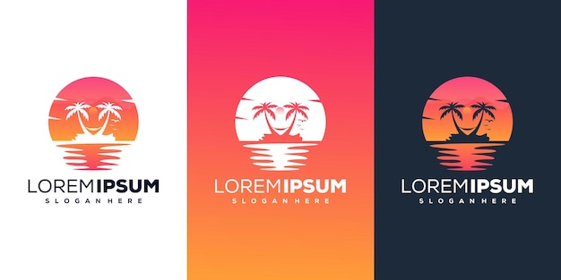 modern beach logo design