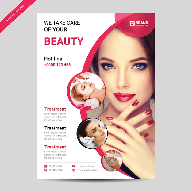 Vector modern beauty flyer template design for business