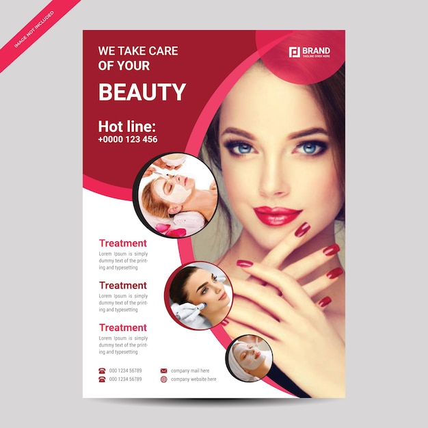 Modern Beauty flyer template design for business