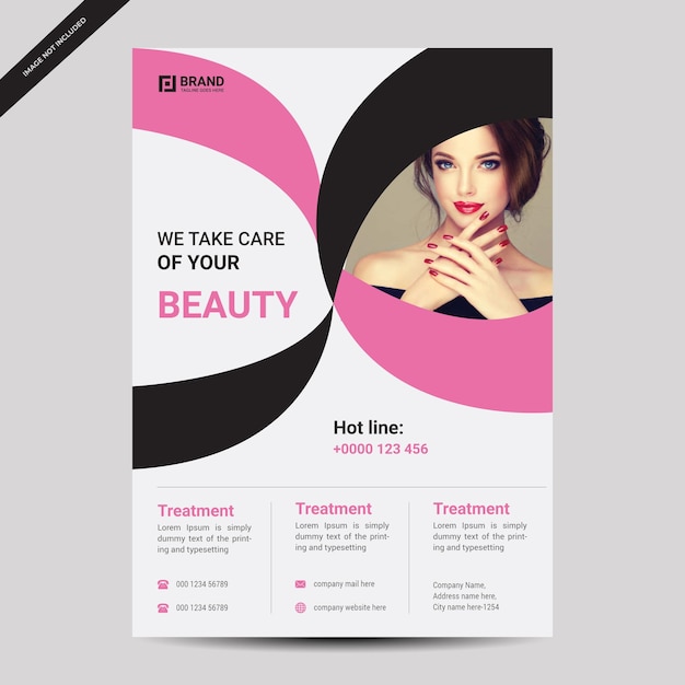 Modern beauty flyer template design for business