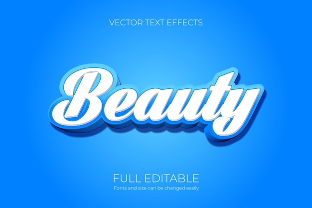 Modern beauty letter text effects design vector