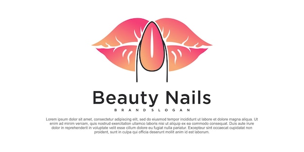 Modern beauty nail salon logo design with creative element concept Premium Vekto