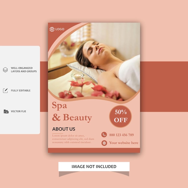 Vector modern beauty spa salon flyer template