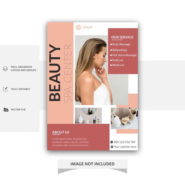 Modern beauty spa salon flyer template