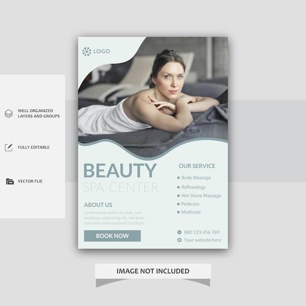 Vector modern beauty spa salon flyer template