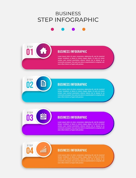 Vector modern bedrijfs infographic concept met 4 stappen