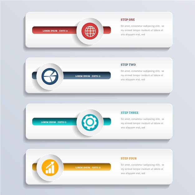 Modern bedrijfs infographic sjabloon 4 optiesontwerp.