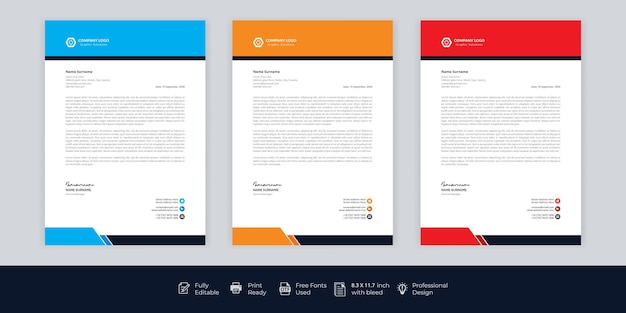 Modern bedrijfsbriefpapier