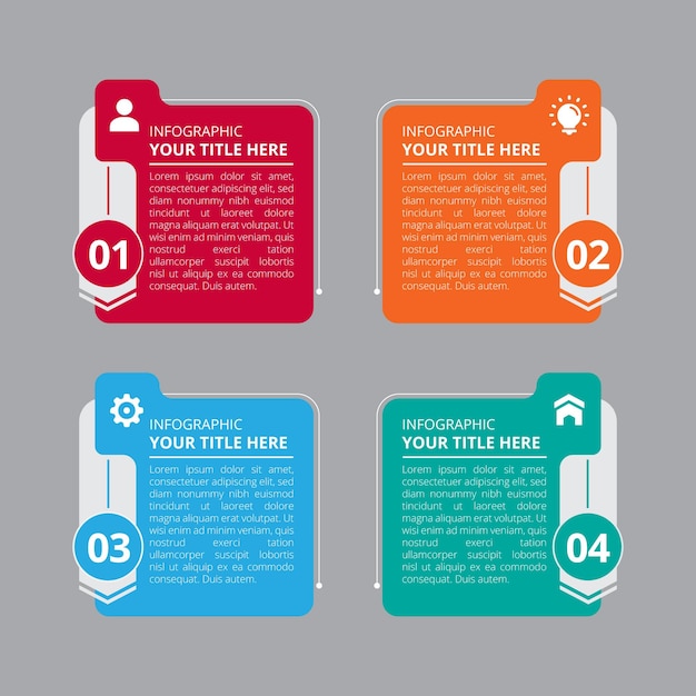 Modern bedrijfsinfographicsconcept met vier stappen