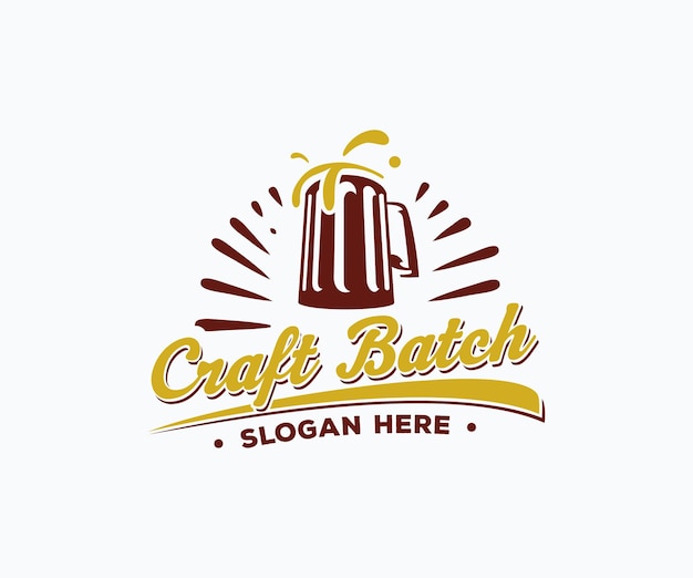 現代のビールのロゴデザイン。バーのロゴのデザイン テンプレート