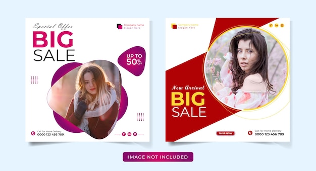 Modern big sale social media template bundle