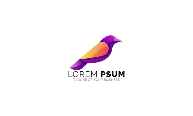 Modern bird logo design in gradient style