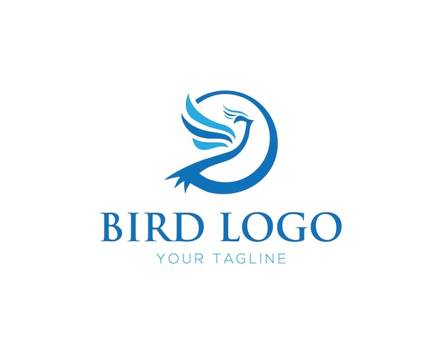 Moderno design dell'icona del logo dell'uccello, modello vettoriale modificabile