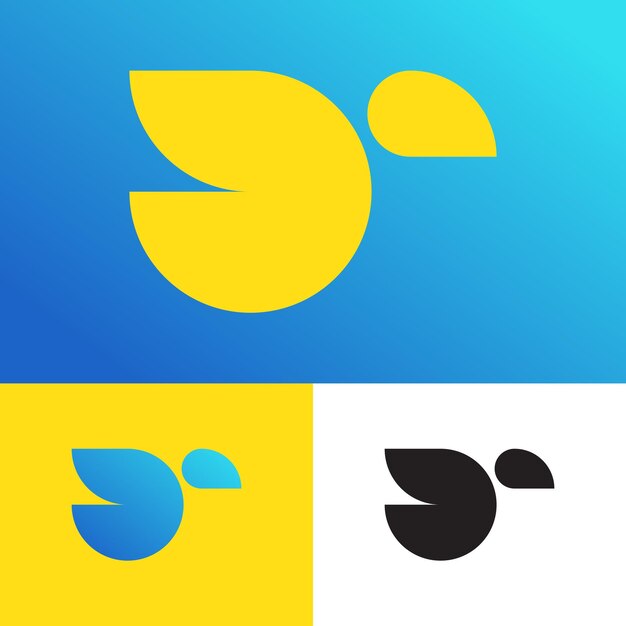 Modern bird logo with blue gradient