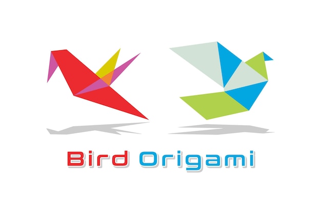 Vettore moderno del logo di origami dell'uccello