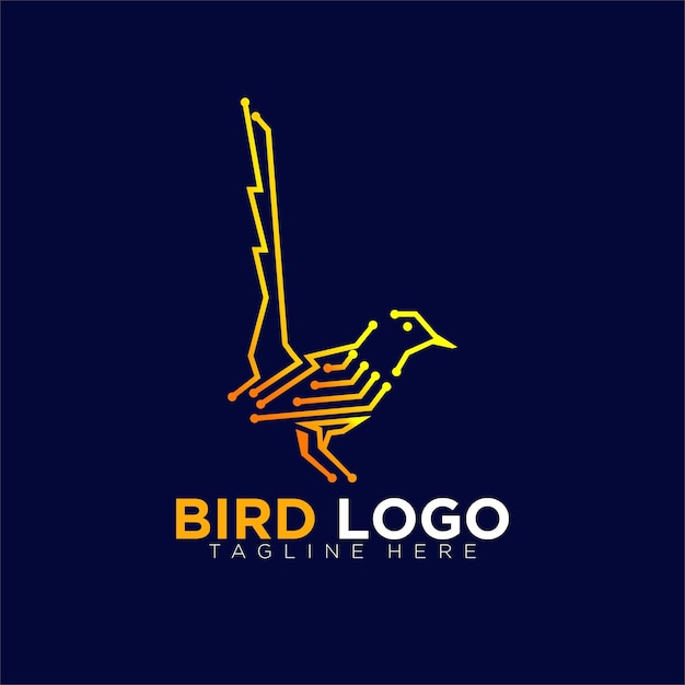 Modern bird technology logo design for business company brand