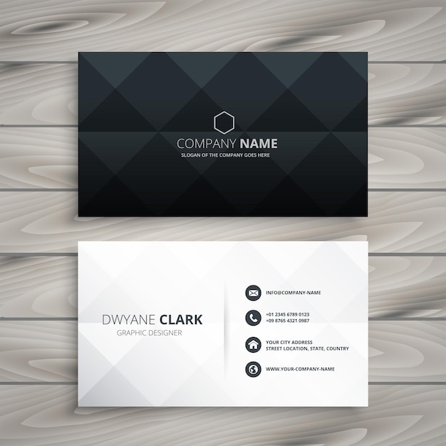 ベクトル 黒と白のビジネスカードデザイン
