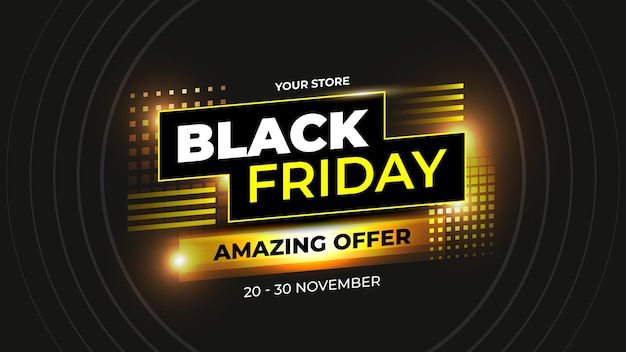 Offerta incredibile del black friday moderno con concetto astratto giallo