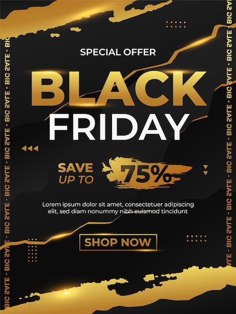 Vector modern black friday balloon poster template