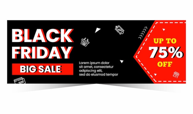 Modern black friday banner design template