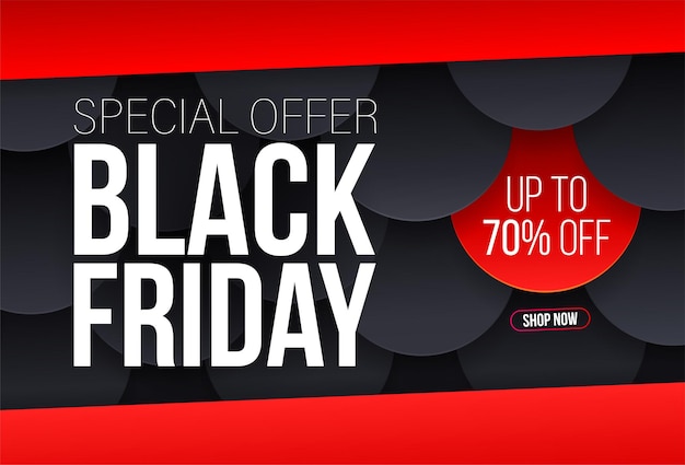 Banner del black friday moderno per offerte speciali, vendite e sconti